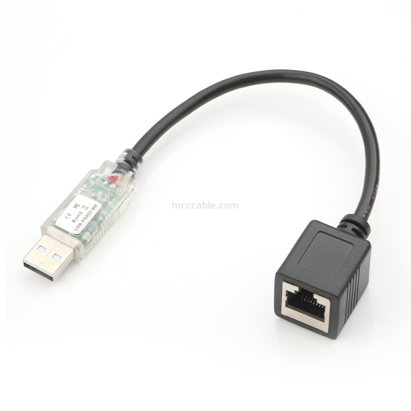 USB RS422 tot RJ45 8P8C Vrouwelijke nikkelbedekte WB-1800-BT Industrial Network Debug Adapter Cable