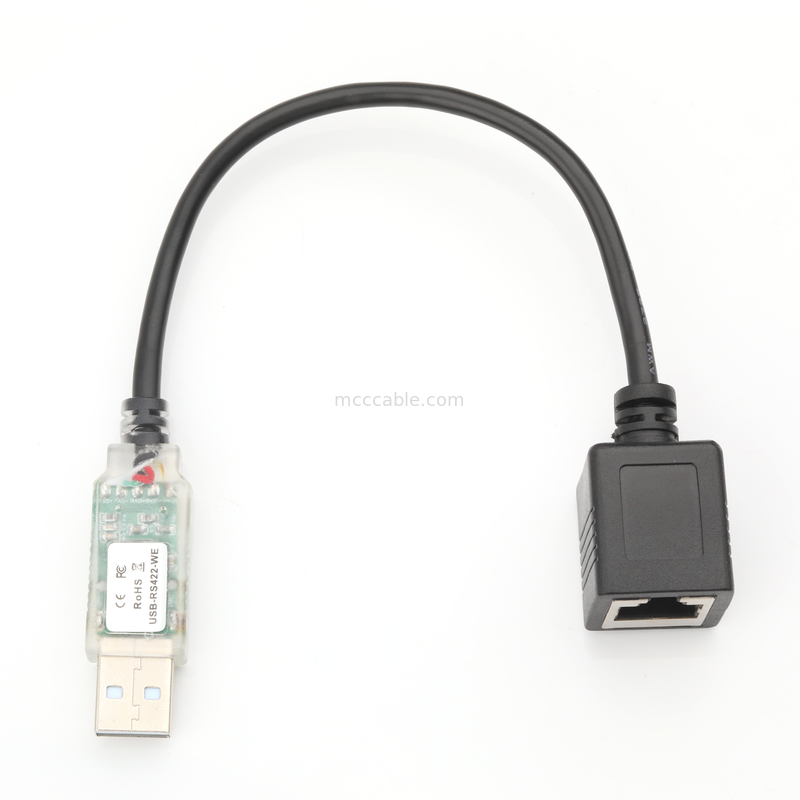Industriële aangepaste kabeladapters USB-A RJ422 naar RS232 Netwerkpoort Network Engineering Debug Cable