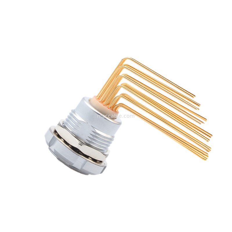 Circulaire waterdichte connector Z2 26Pin Double Nut 90° Angle Pin Core Internal And External Nut Vaste stopcontact