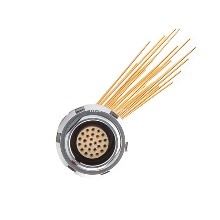 Circulaire waterdichte connector Z2 26Pin Double Nut 90° Angle Pin Core Internal And External Nut Vaste stopcontact