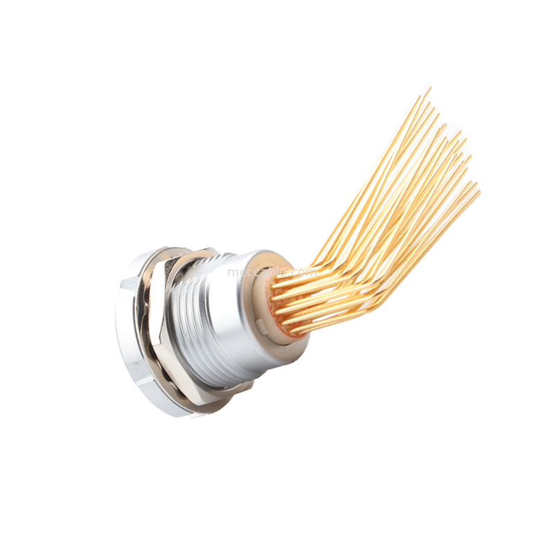 Circulaire waterdichte connector Z2 26Pin Double Nut 90° Angle Pin Core Internal And External Nut Vaste stopcontact