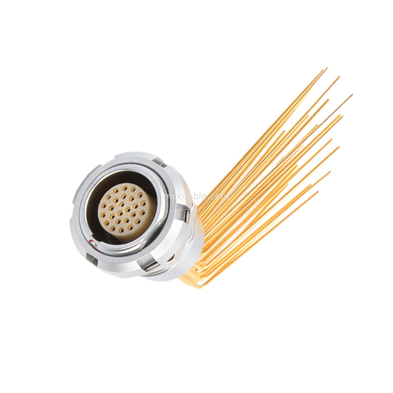 Circulaire waterdichte connector Z2 26Pin Double Nut 90° Angle Pin Core Internal And External Nut Vaste stopcontact