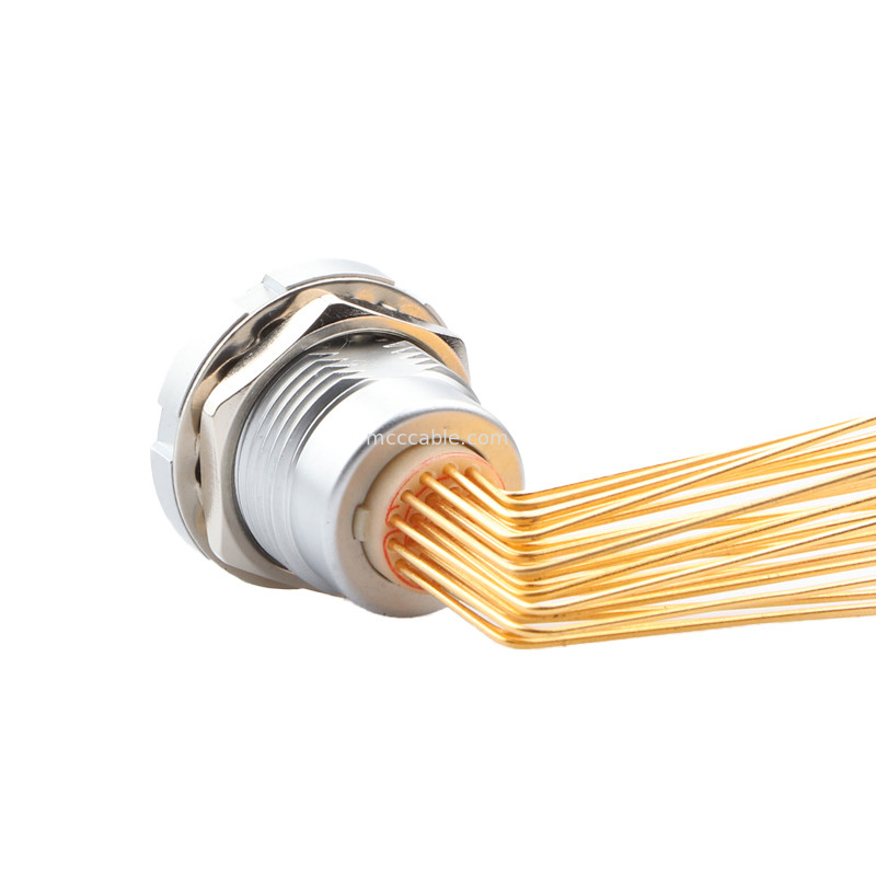 Circulaire waterdichte connector Z2 26Pin Double Nut 90° Angle Pin Core Internal And External Nut Vaste stopcontact