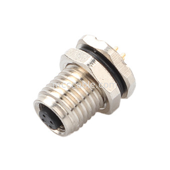Circulaire connector M5 code-A 4Pin Waterproof Series Female Mates met M5 panel flens PCB mannelijke stopcontact