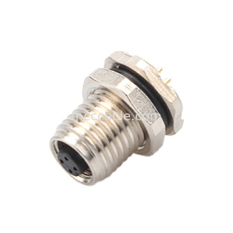 Circulaire connector M5 code-A 4Pin Waterproof Series Female Mates met M5 panel flens PCB mannelijke stopcontact