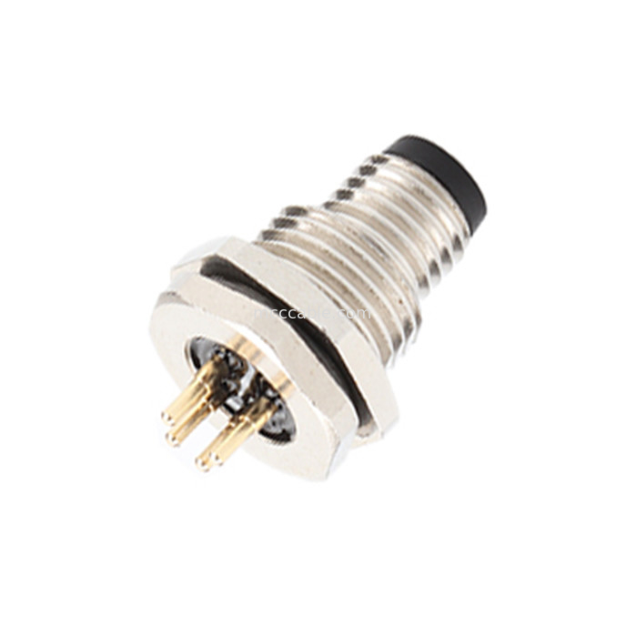 Circulaire connector board Eindserie M8 4Pin Panel Socket Connector panel flens mannelijke PCB-socket, waterdicht IP67