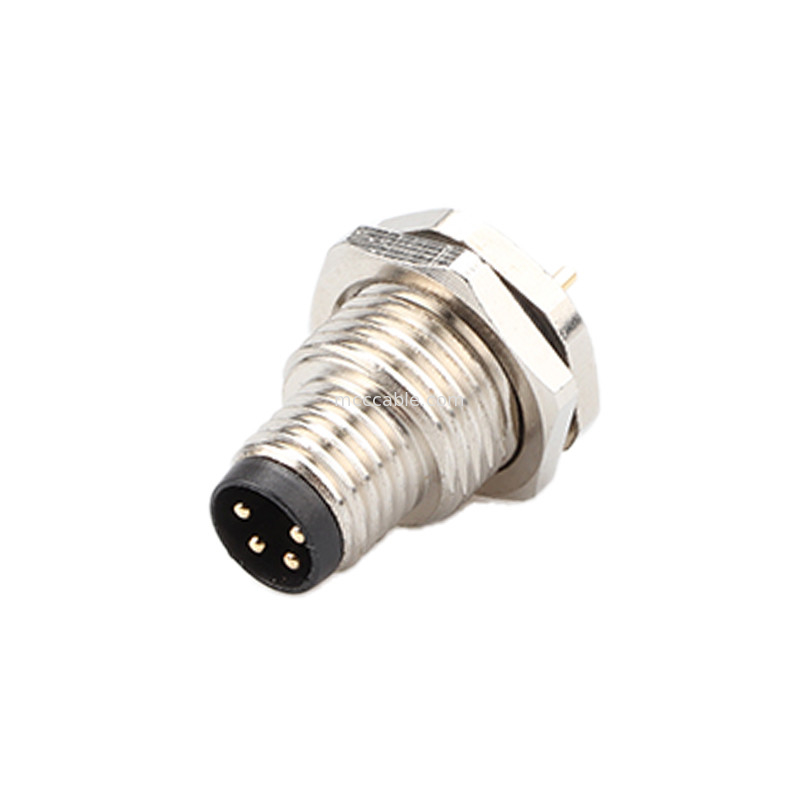 Circulaire connector board Eindserie M8 4Pin Panel Socket Connector panel flens mannelijke PCB-socket, waterdicht IP67