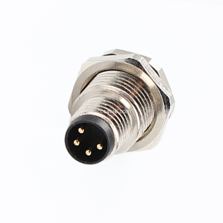 Circulaire connector board Eindserie M8 4Pin Panel Socket Connector panel flens mannelijke PCB-socket, waterdicht IP67