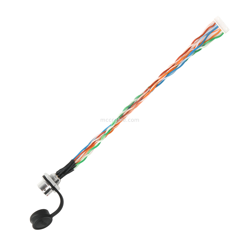 IP67 waterdichte cirkelvormige 8-pinnenconnector SA812/S8S met CAT5e-kabel voor camerasystemen