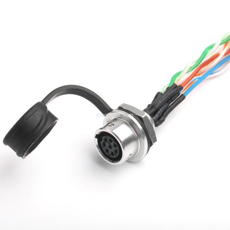 IP67 waterdichte cirkelvormige 8-pinnenconnector SA812/S8S met CAT5e-kabel voor camerasystemen
