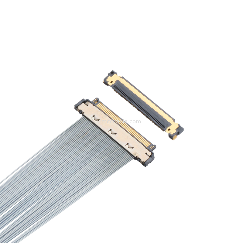 KEL XSL20-48S Micro-Coax kabel, 0,25 mm pitch, 44AWG PFA, dubbele UV-lijm