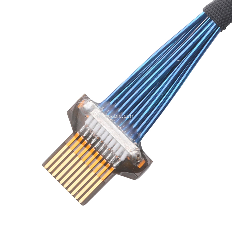 36AWG Micro Coaxial Cable   50Ω Impedantie   FPC 10-Pin naar FPC 10-Pin   UL1354