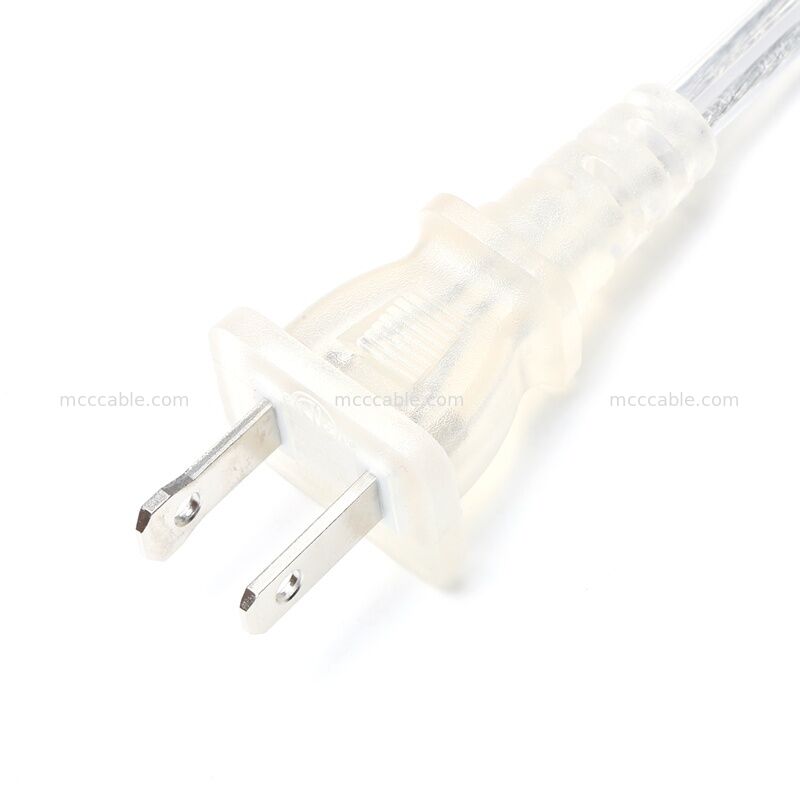 Op maat gemaakte doorzichtige gepolariseerde twee-punts stroomkabelassemblage met 18AWG SPT-2-kabel