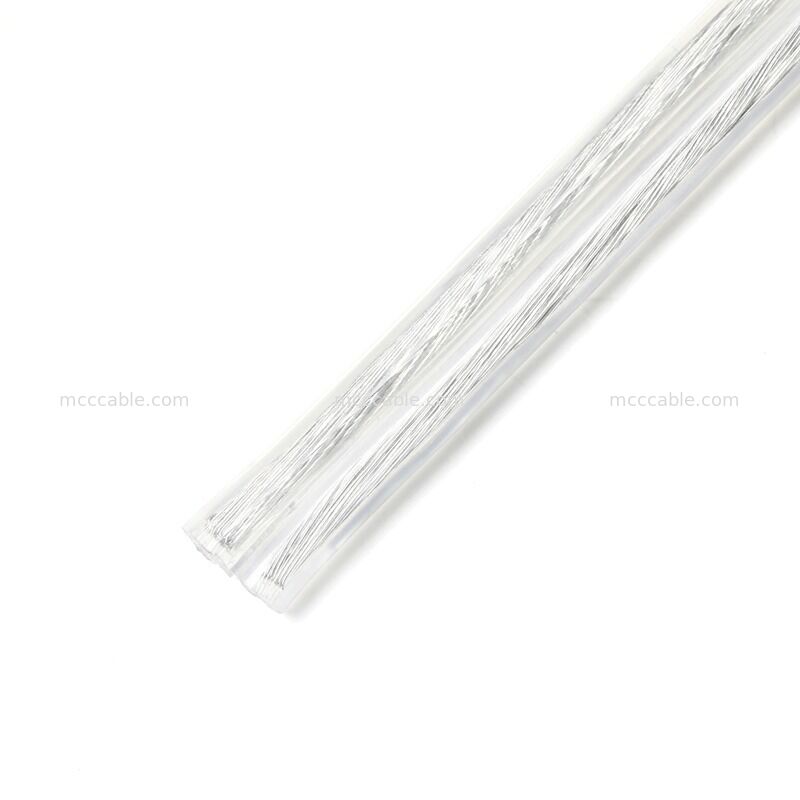 Op maat gemaakte doorzichtige gepolariseerde twee-punts stroomkabelassemblage met 18AWG SPT-2-kabel