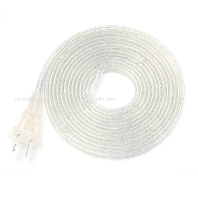 Op maat gemaakte doorzichtige gepolariseerde twee-punts stroomkabelassemblage met 18AWG SPT-2-kabel