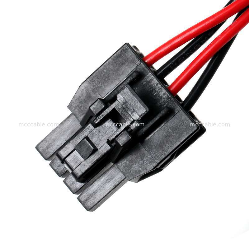 4 Pin Nano-Fit naar MTA156 stroomkabel assemblage 15V AWG22 Custom Wire Harness