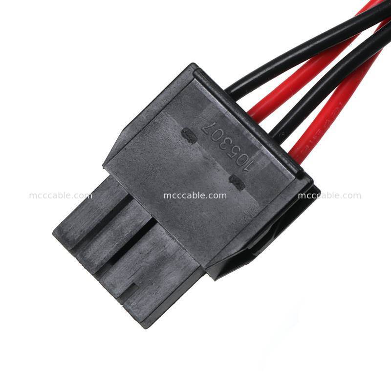 4 Pin Nano-Fit naar MTA156 stroomkabel assemblage 15V AWG22 Custom Wire Harness