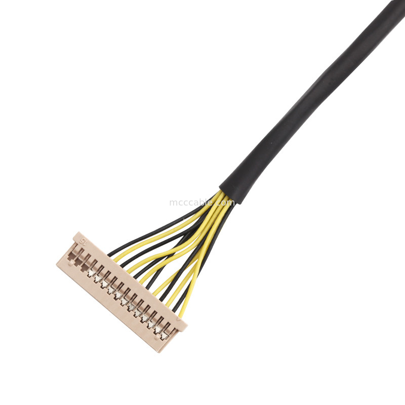 Lengte 100mm de Kabel Wl 1025h-15p van de Draaduitrusting aan de Kabelassemblage van Wl 1253h-15p Lvds
